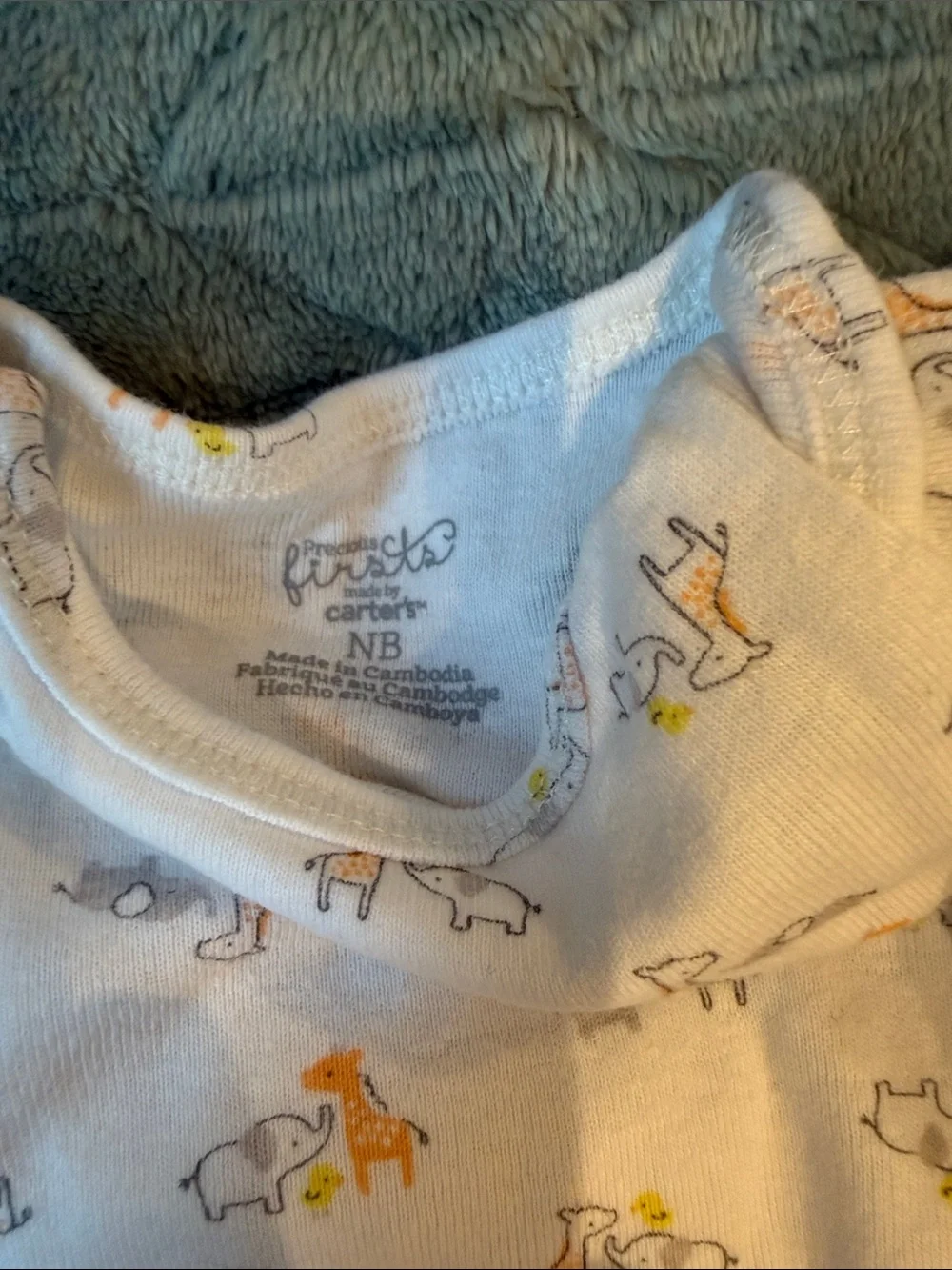 Carter's White and Light Blue Baby Short-Sleeve Bodysuit Trio